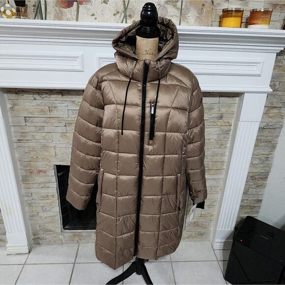 Michael Kors Truffle Champagne packable long puffer coat plus size 2X new!!!‎ - Picture 4 of 14